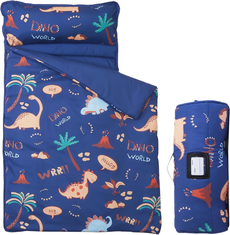 MORAIS Toddler Nap Mat with Pillow and Blanket, 52" x 20" Lightweight and Soft Nap Mat for Preschool, Daycare, Travel Sleeping Bags - Image 1